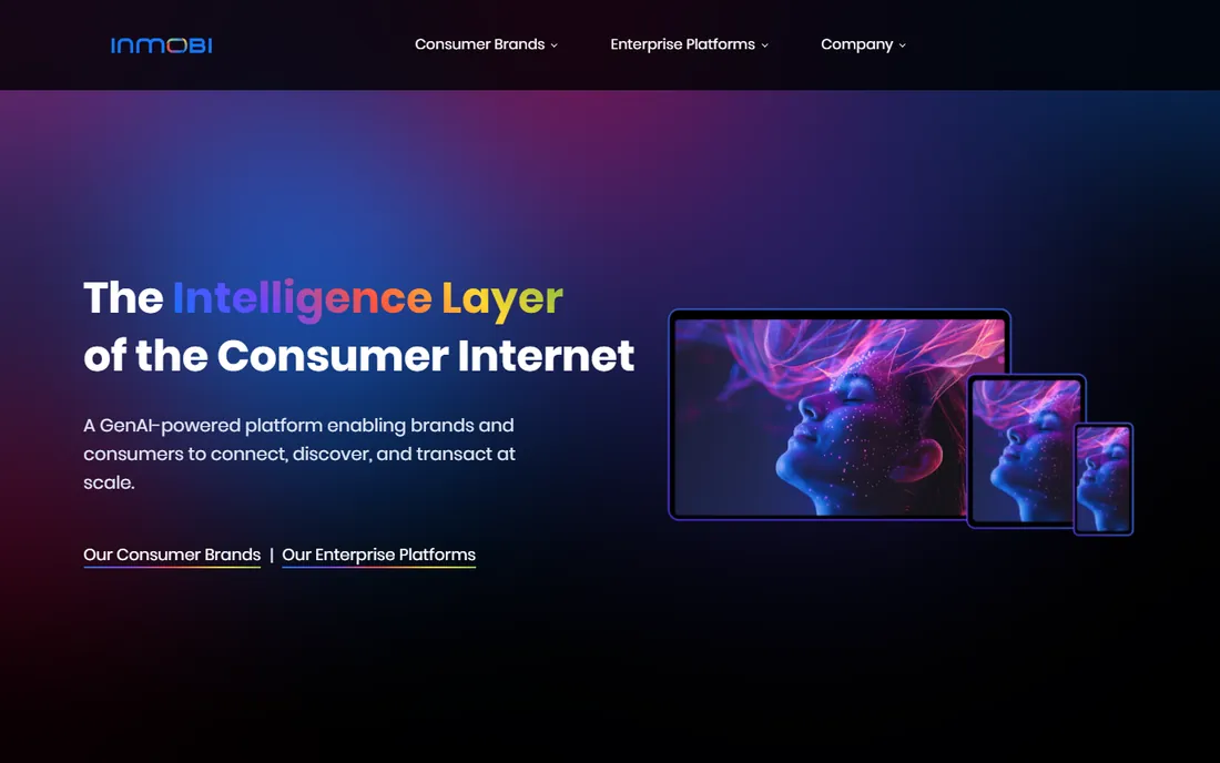 InMobi homepage