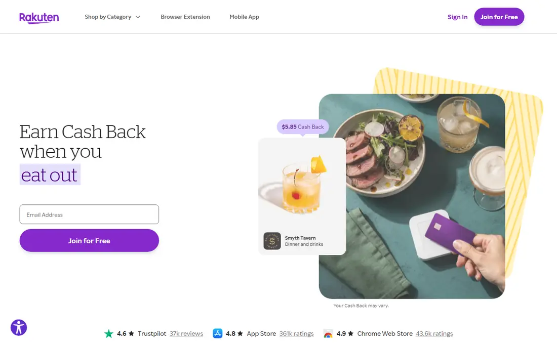 Rakuten homepage