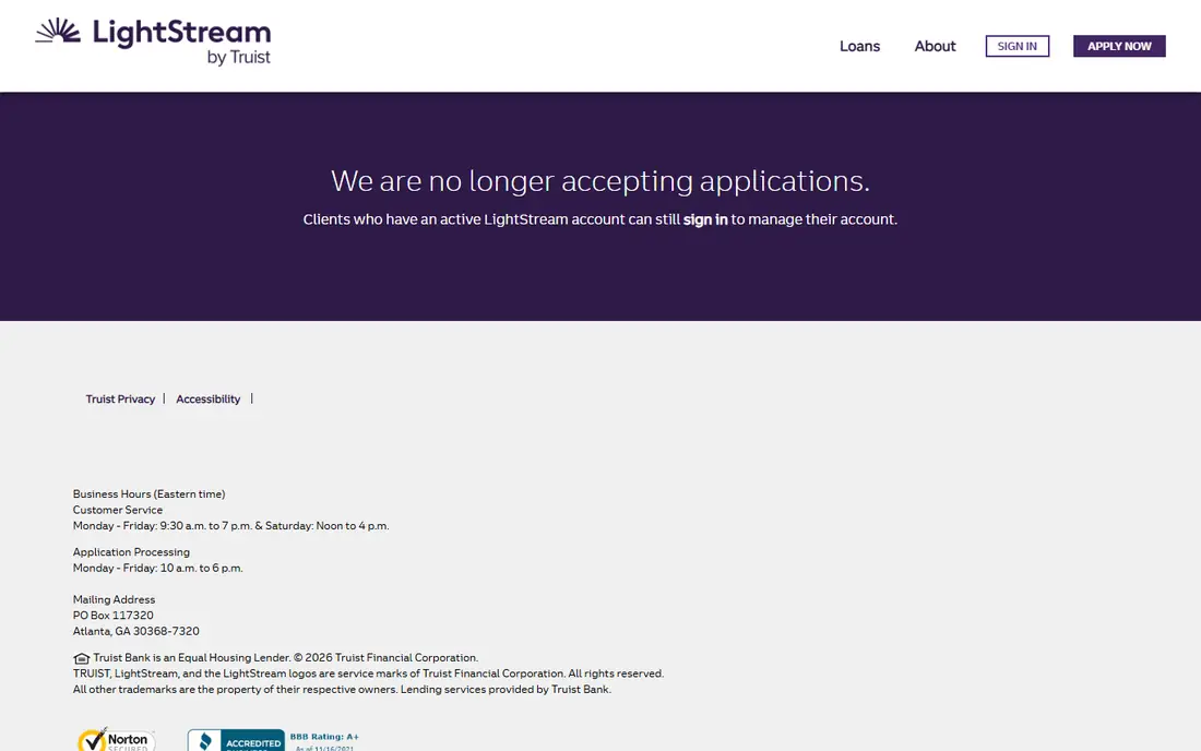 LightStream homepage