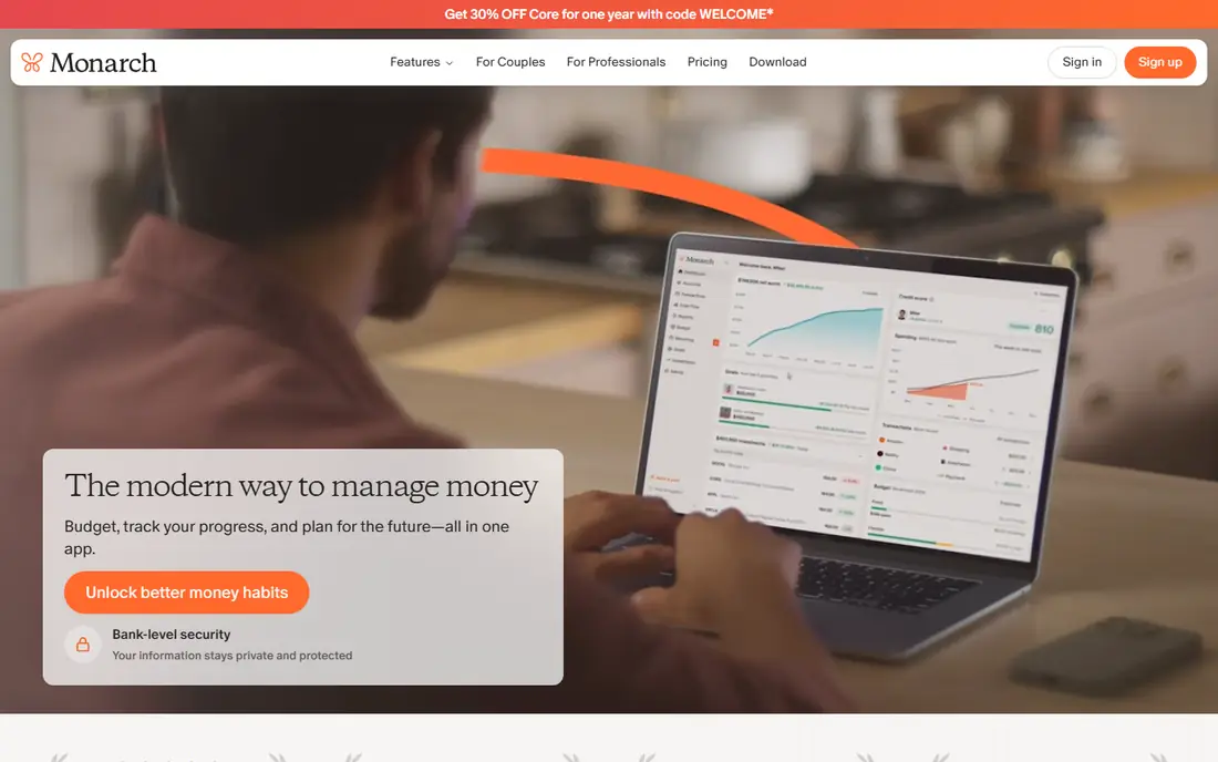 Monarch Money homepage