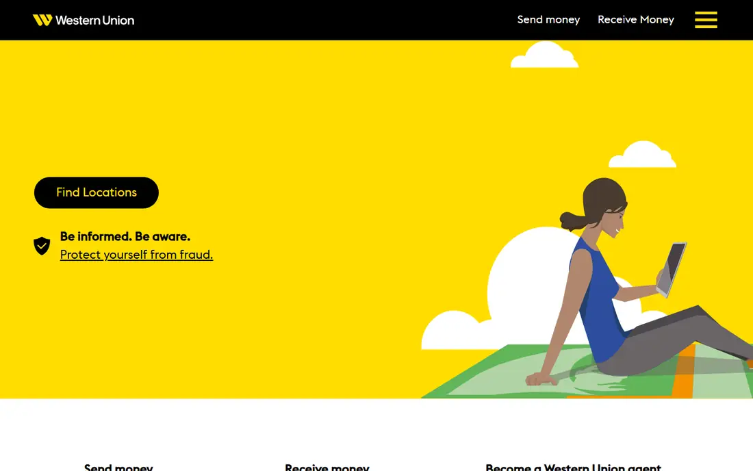 Western Union homepage