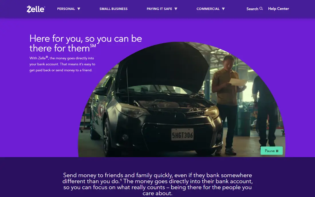 Zelle homepage