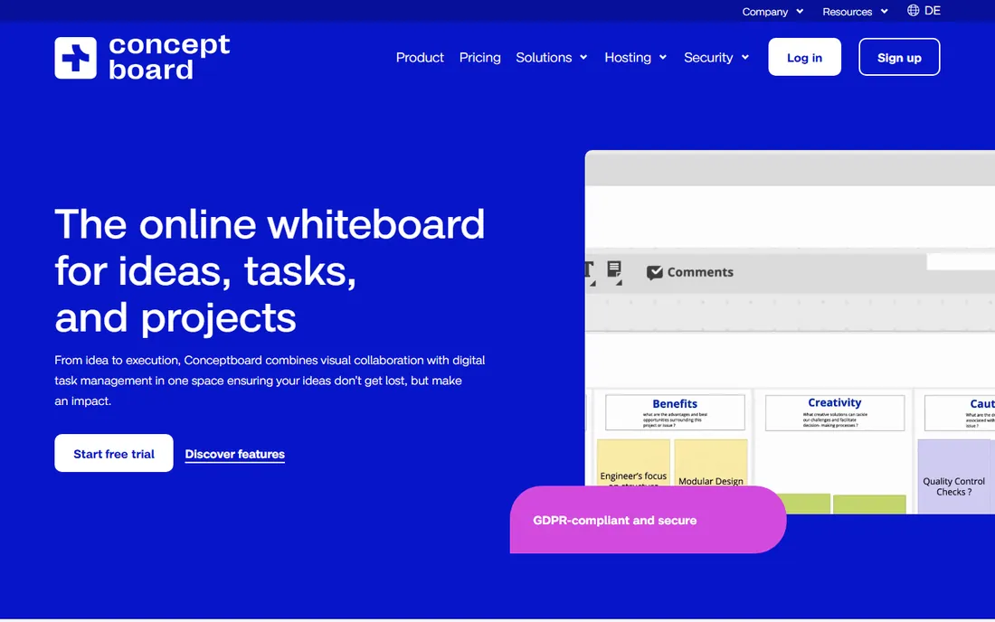 Conceptboard homepage