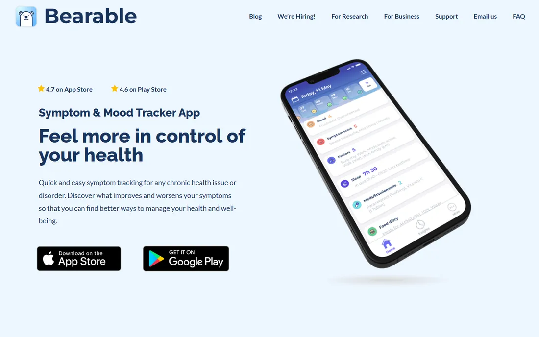 Bearable homepage