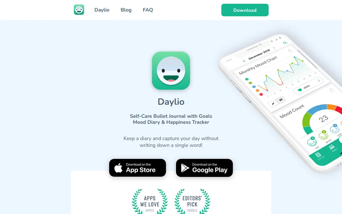 Daylio homepage