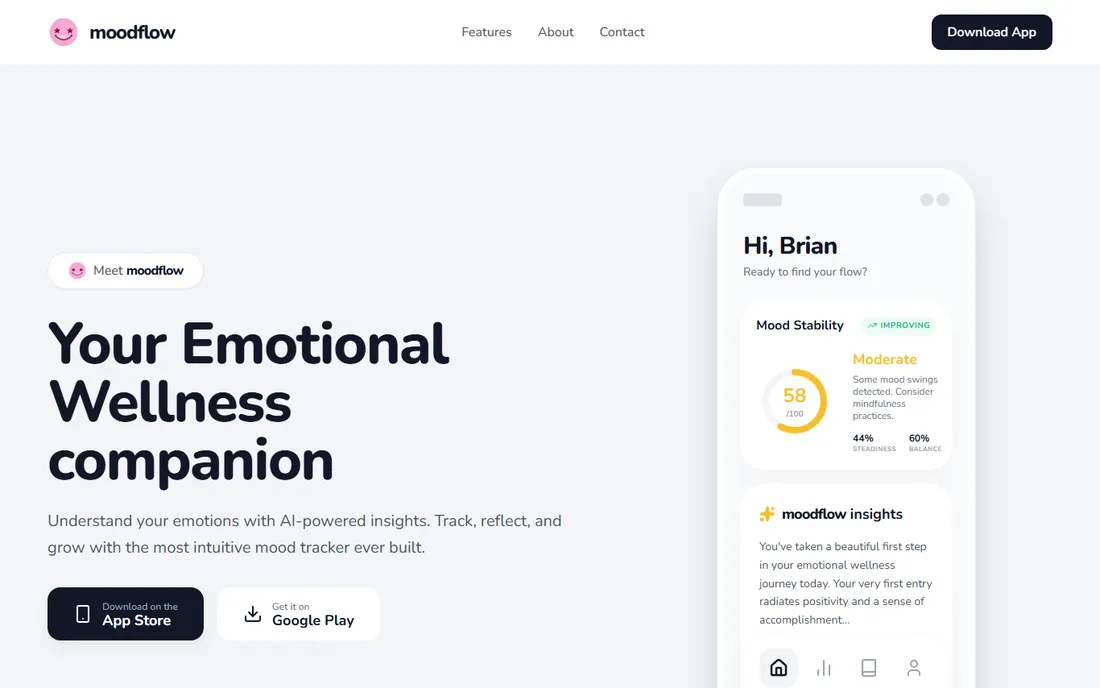 Moodflow homepage
