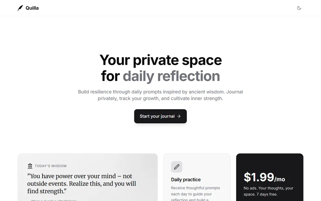 Quilla homepage