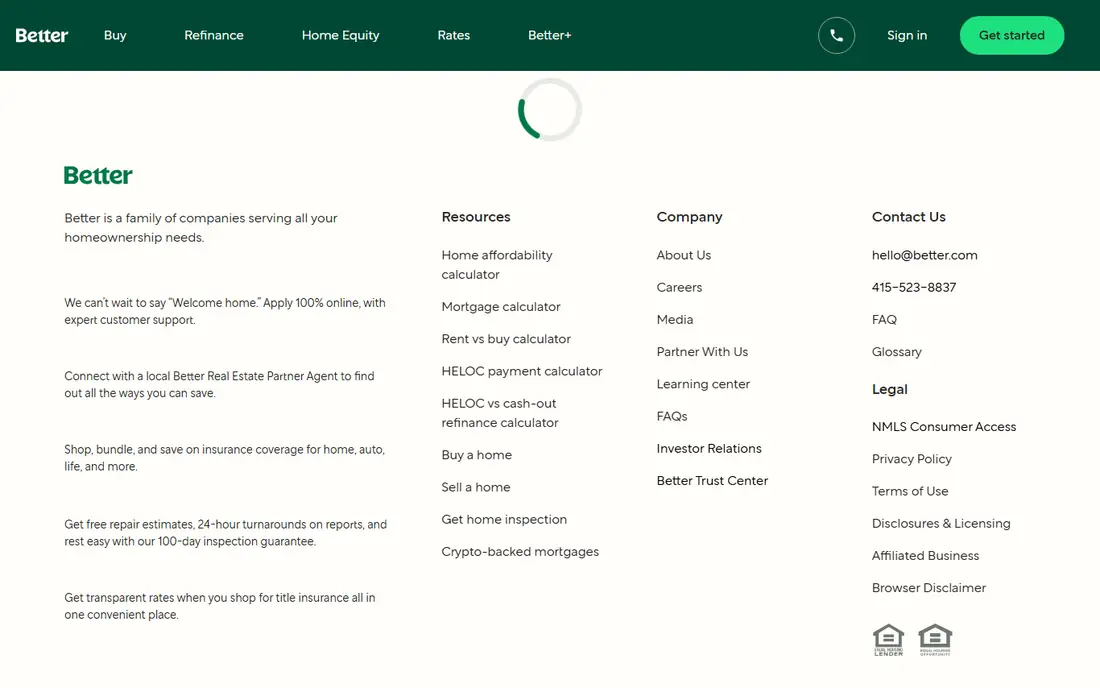 Better homepage