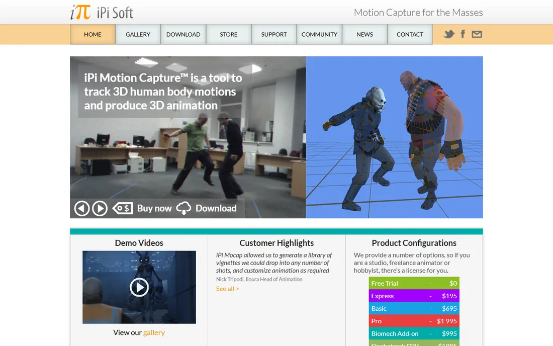 iPi Motion Capture homepage