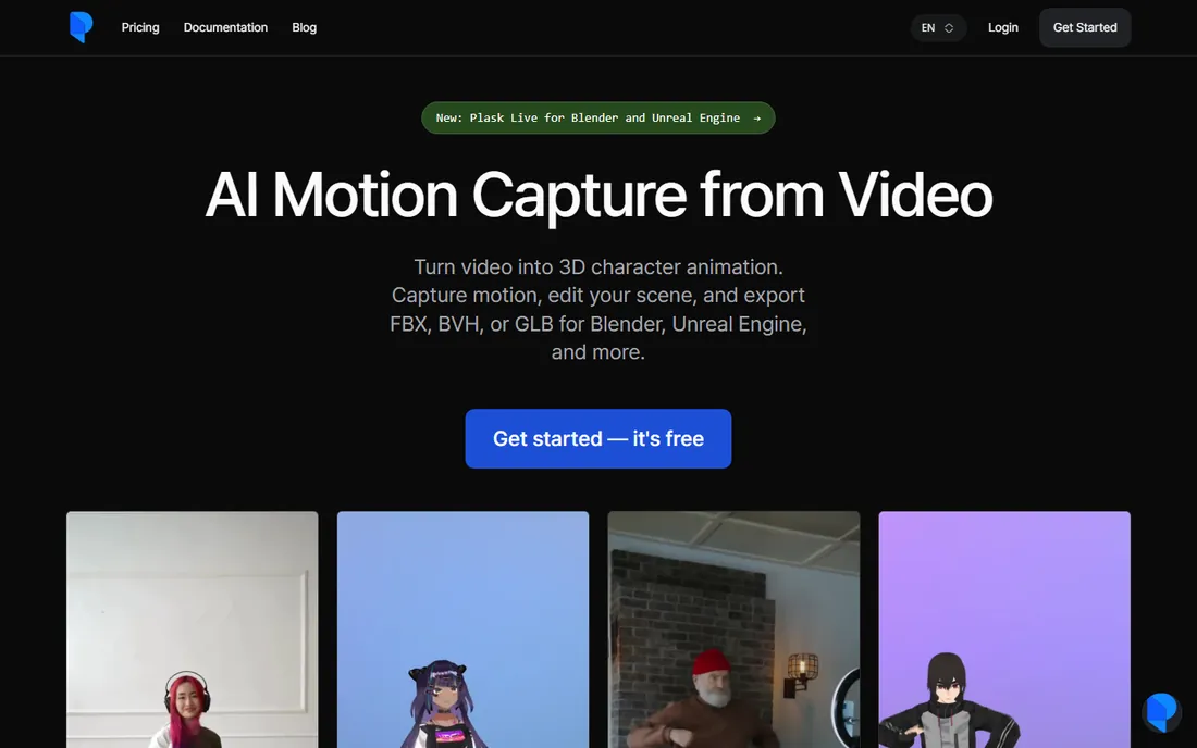 Plask homepage