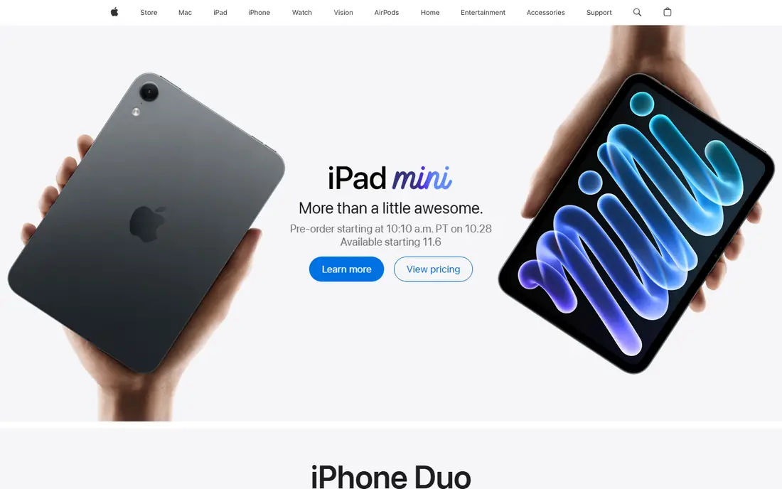 Apple Motion homepage