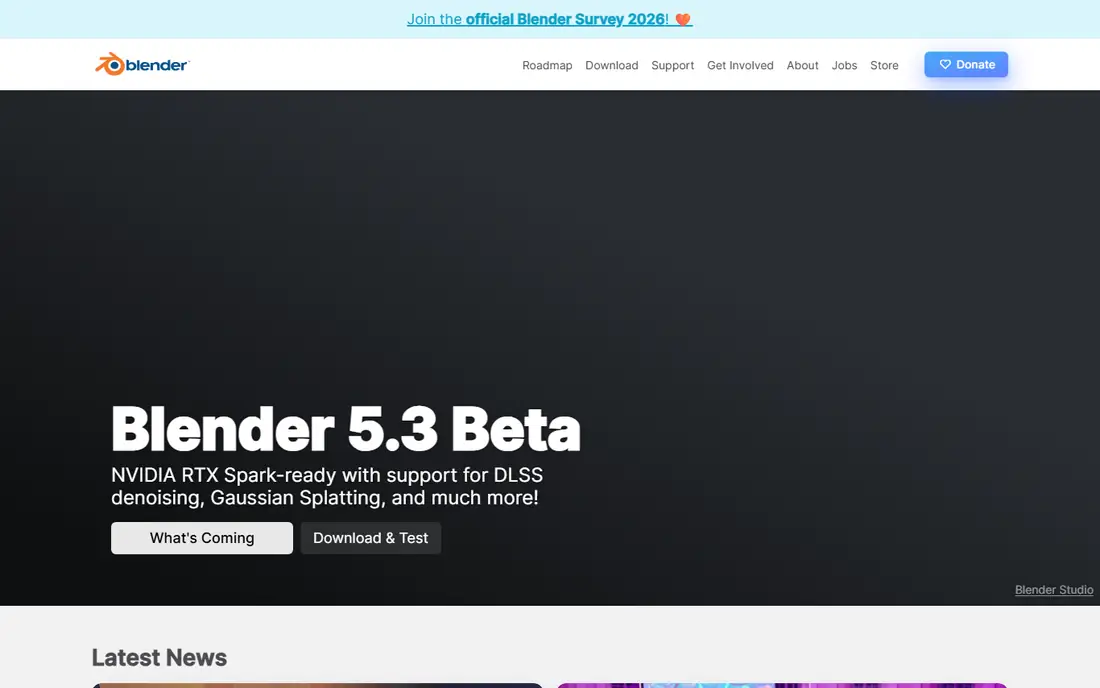 Blender homepage