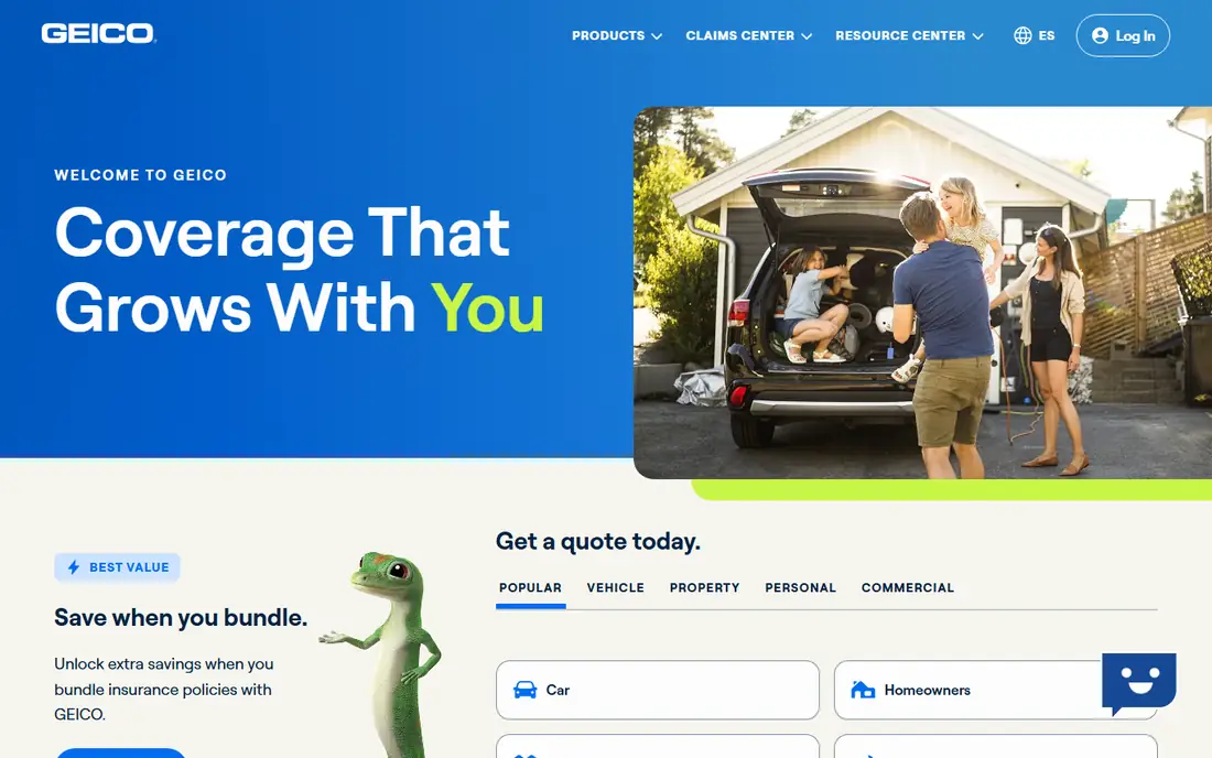 GEICO homepage