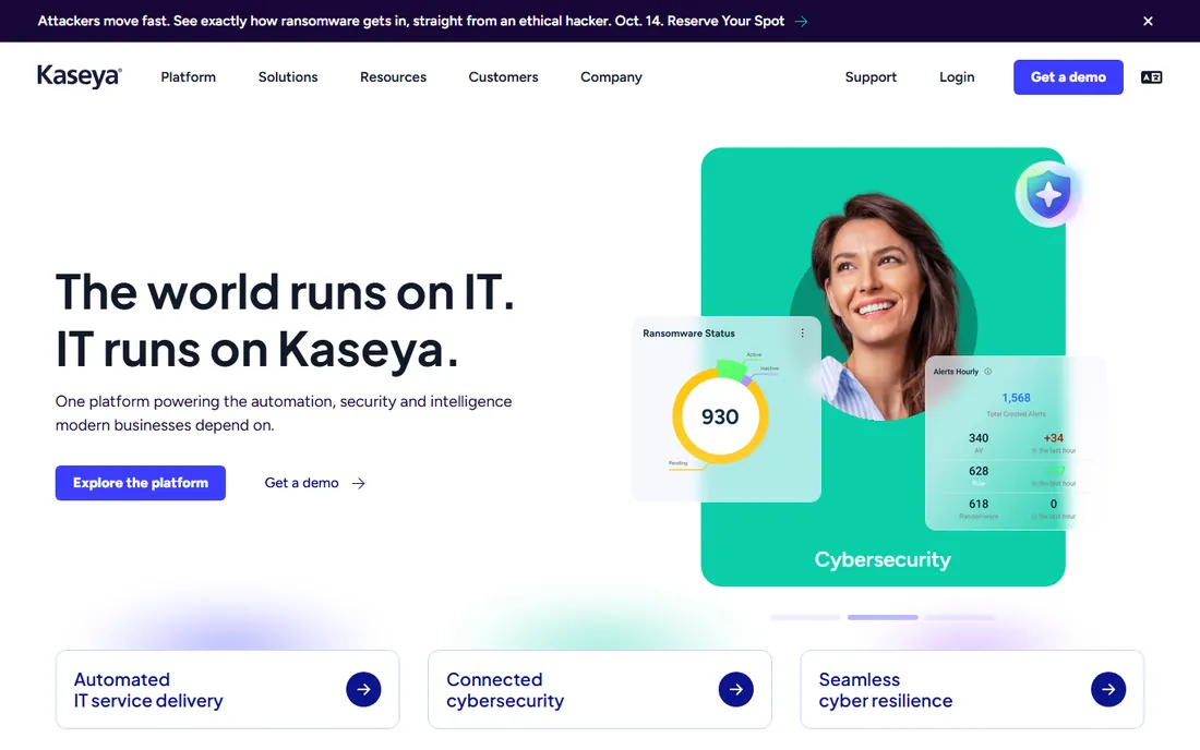 Kaseya (BMS/VSA) homepage