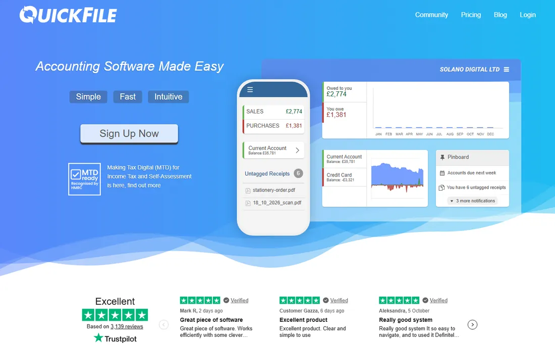 QuickFile homepage