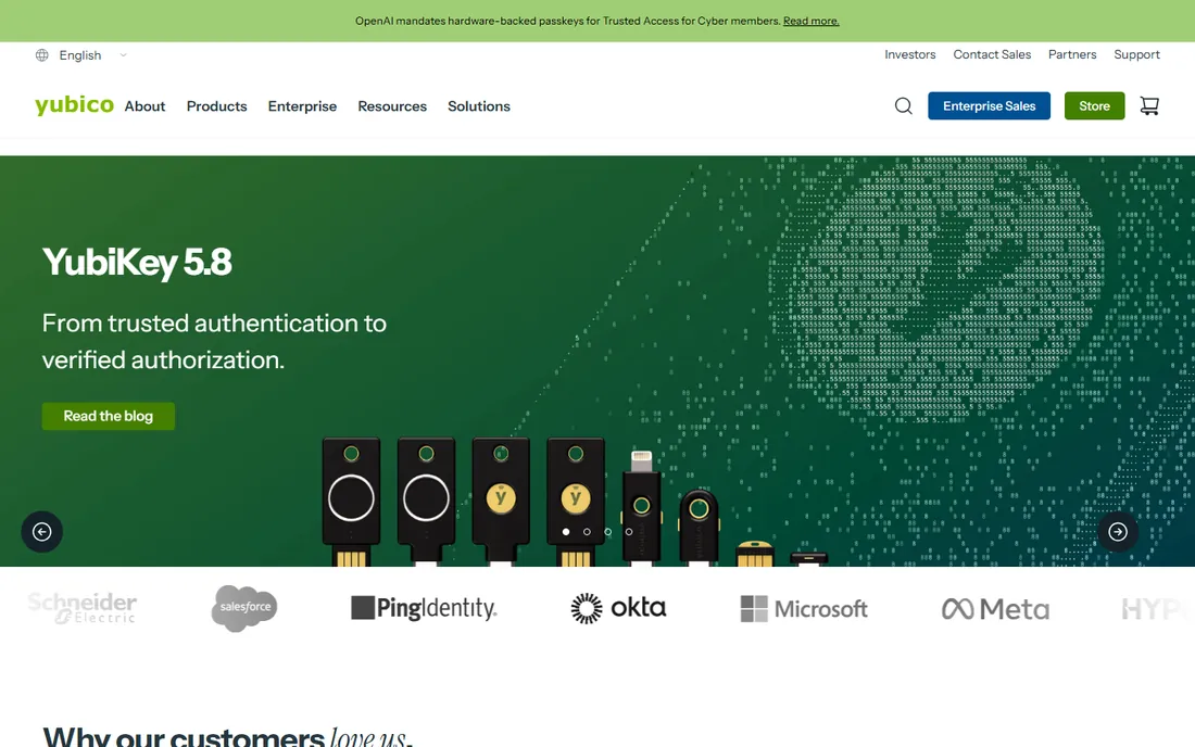 Yubico homepage