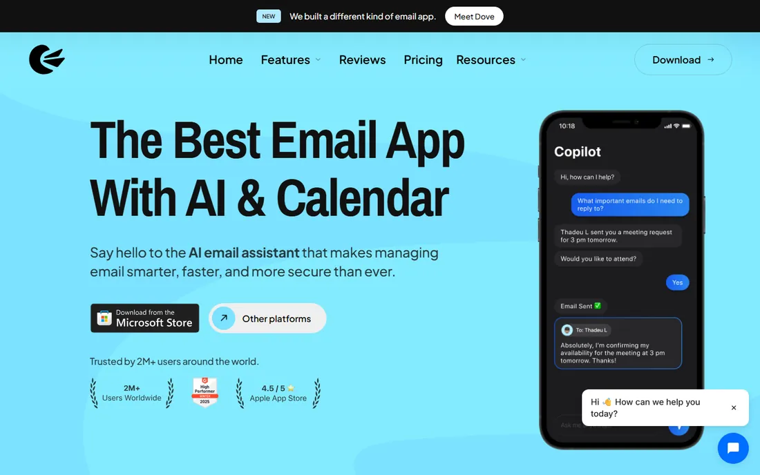 Canary Mail homepage