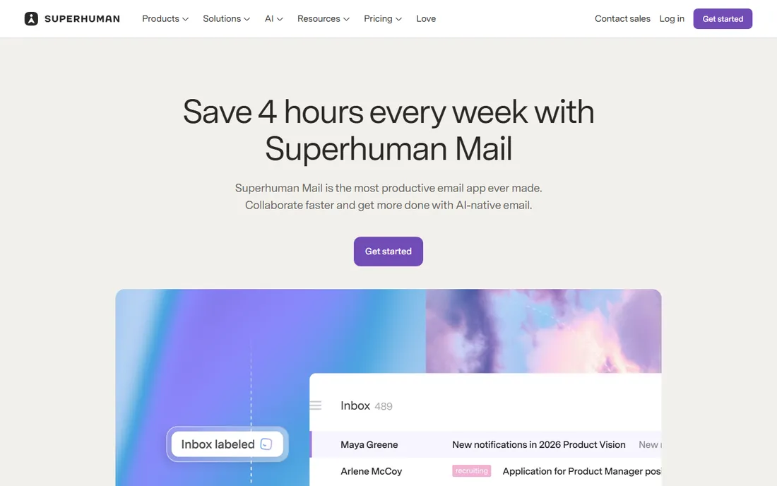 Superhuman homepage