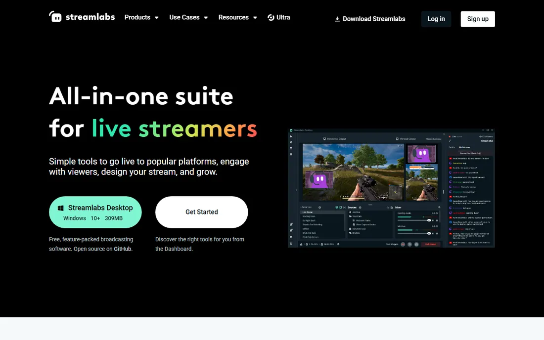 Streamlabs homepage