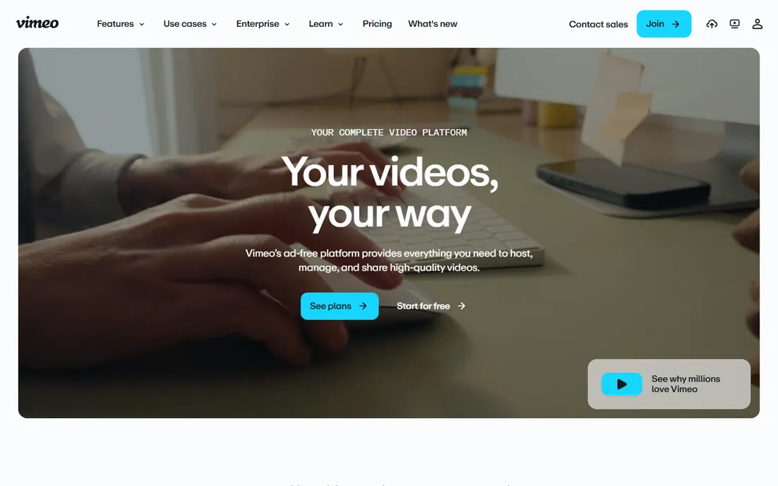 Vimeo homepage