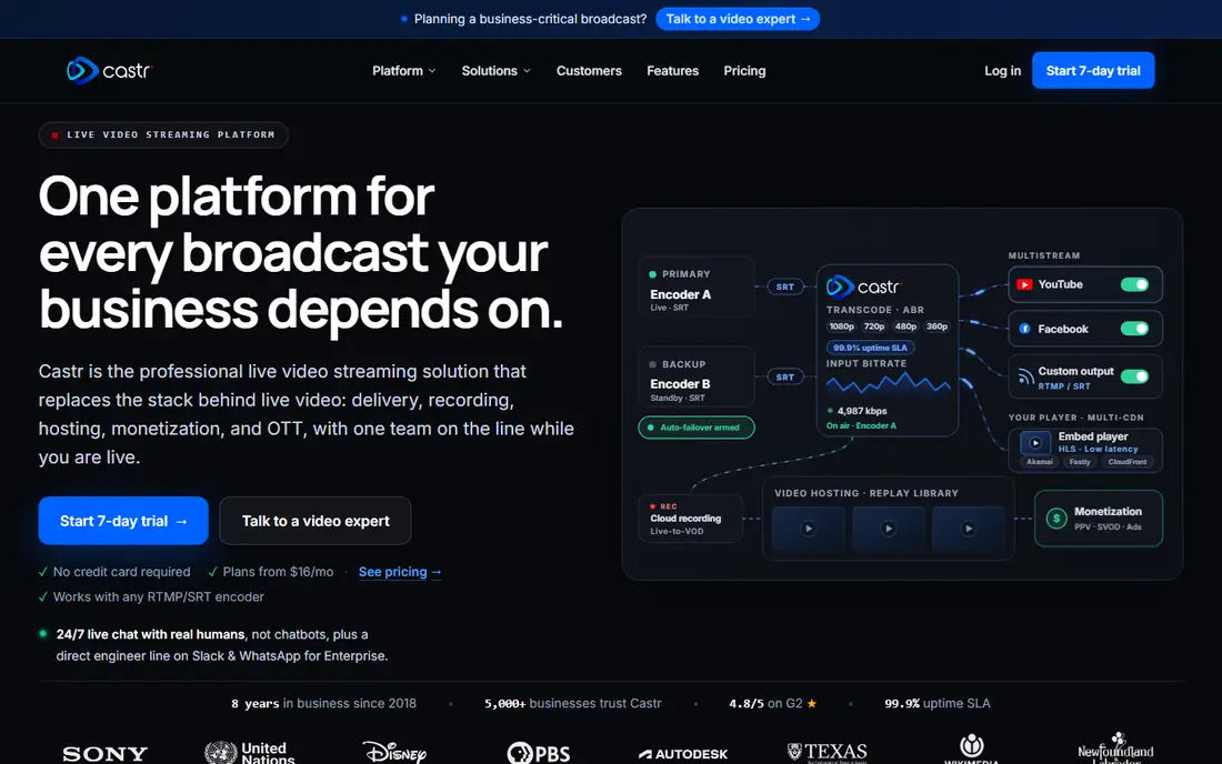 Castr homepage