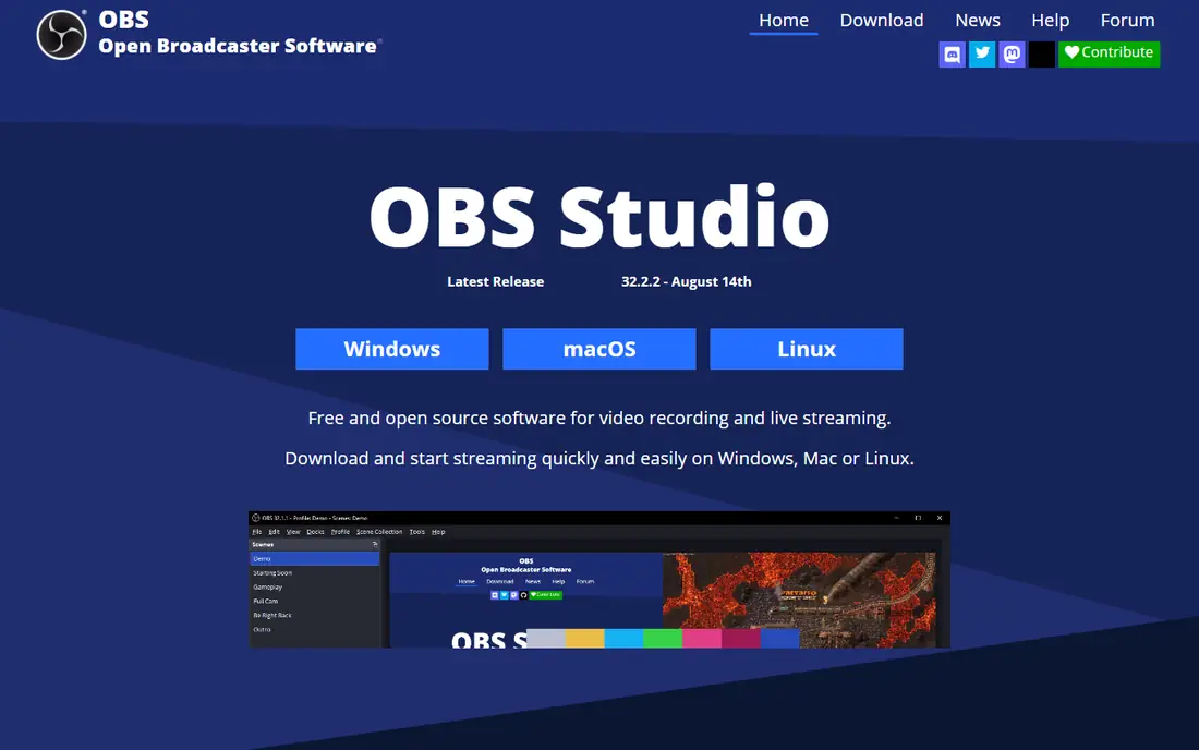 OBS Studio homepage