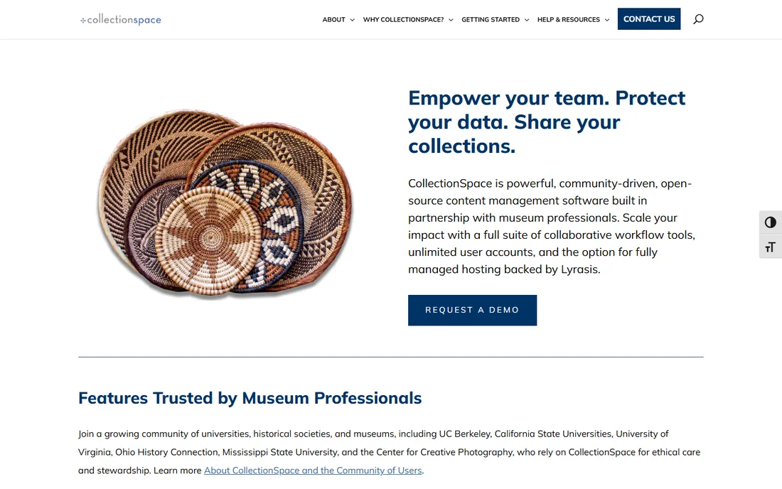 CollectionSpace homepage