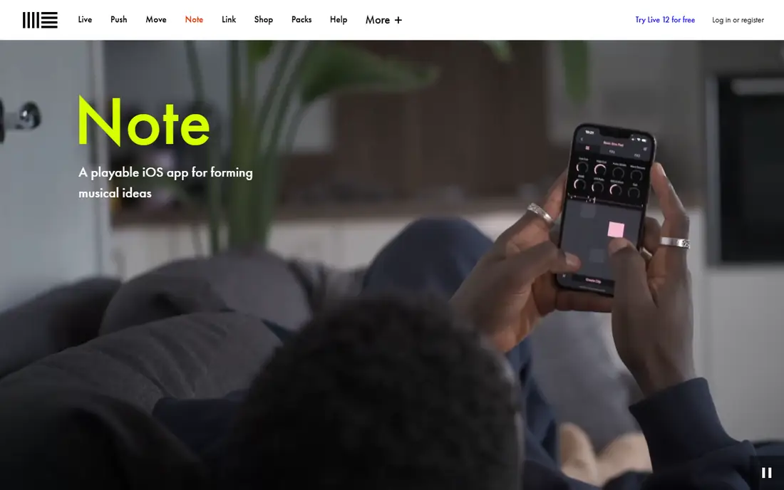 Ableton Note homepage