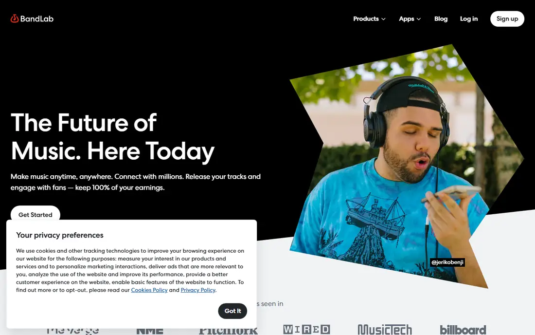 BandLab homepage