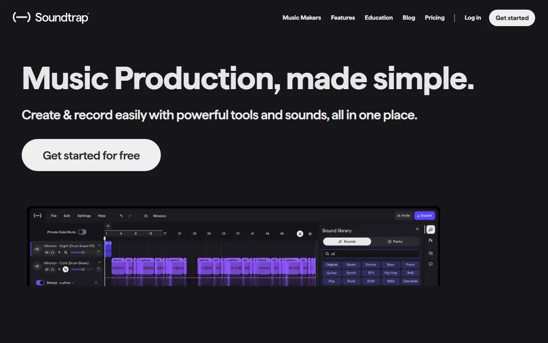 Soundtrap homepage