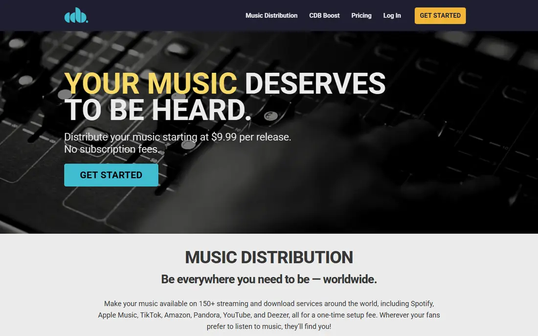 CD Baby homepage