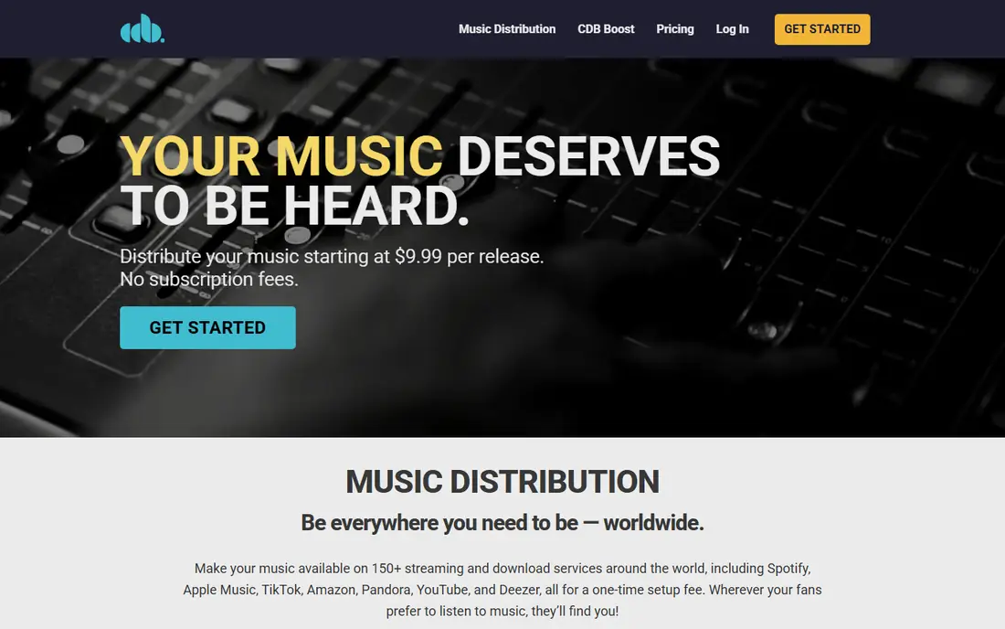 CD Baby homepage