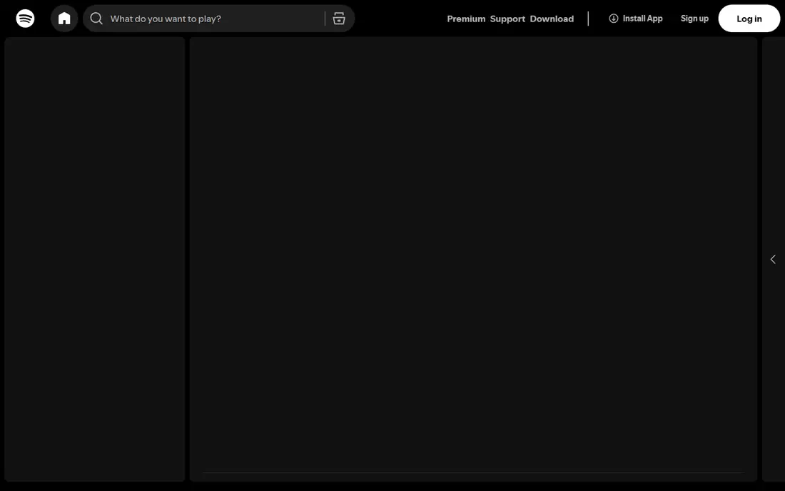 Spotify homepage