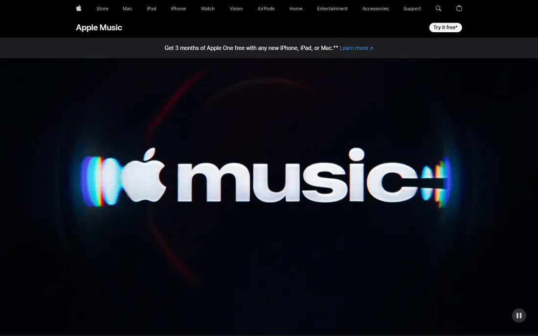 Apple Music homepage