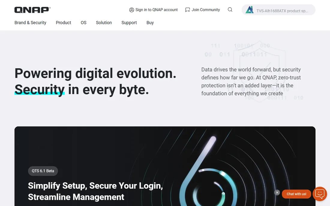 QNAP QTS homepage