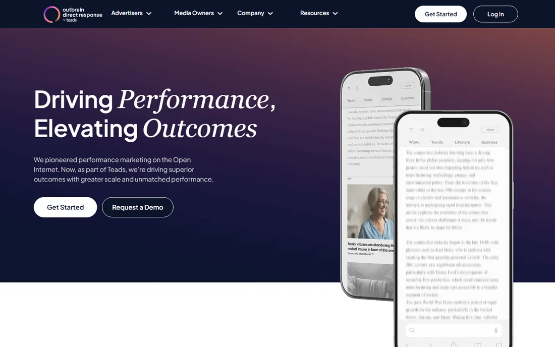 Outbrain homepage