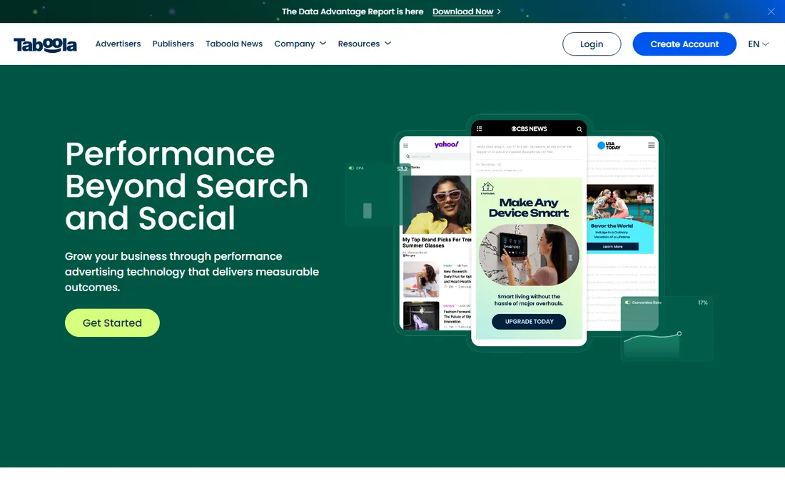 Taboola homepage