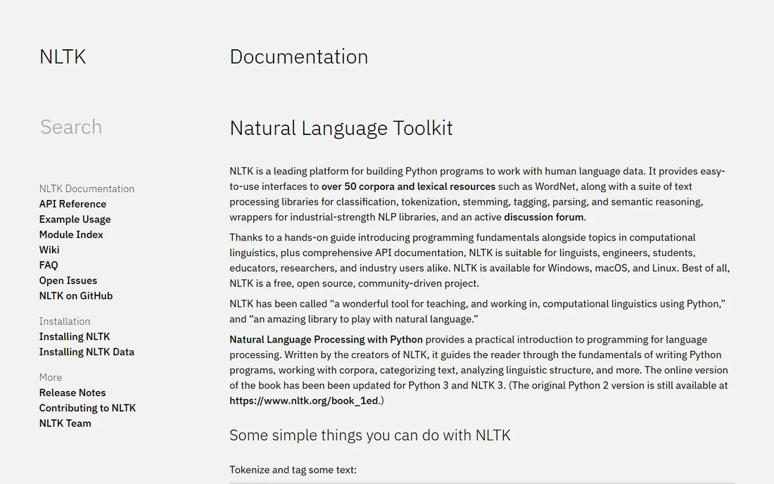 NLTK homepage