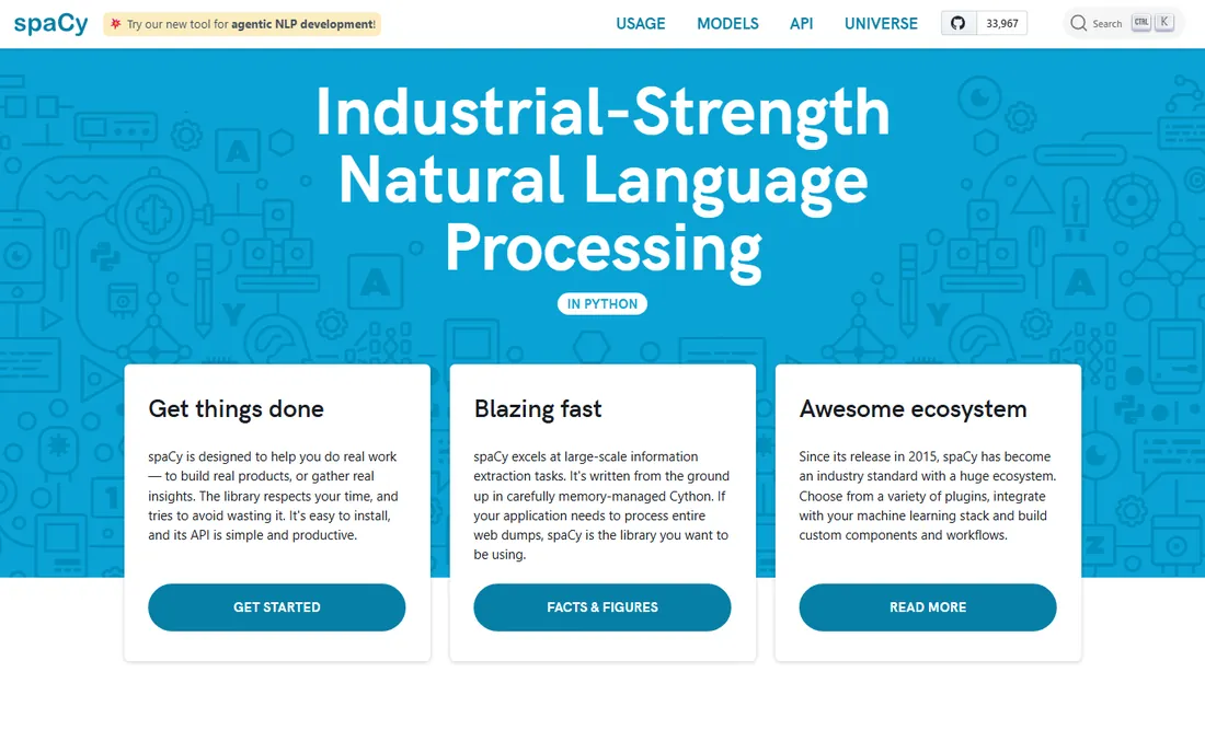 spaCy homepage