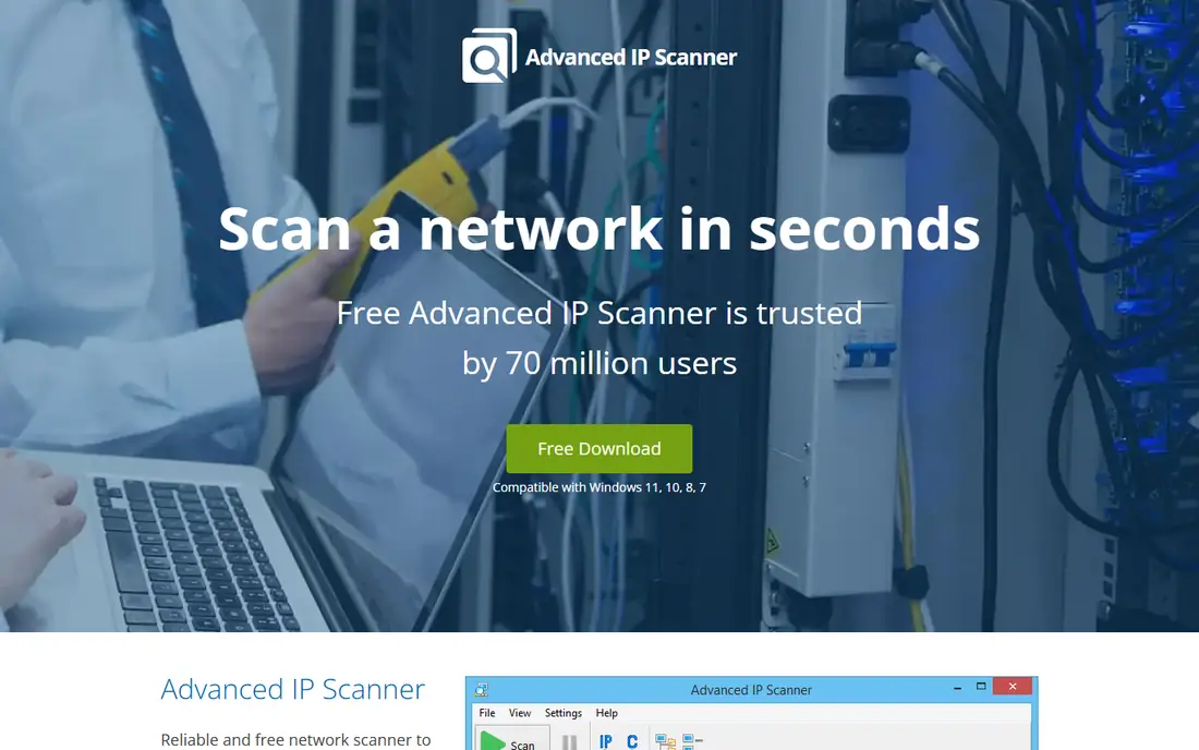 Advanced IP Scanner homepage