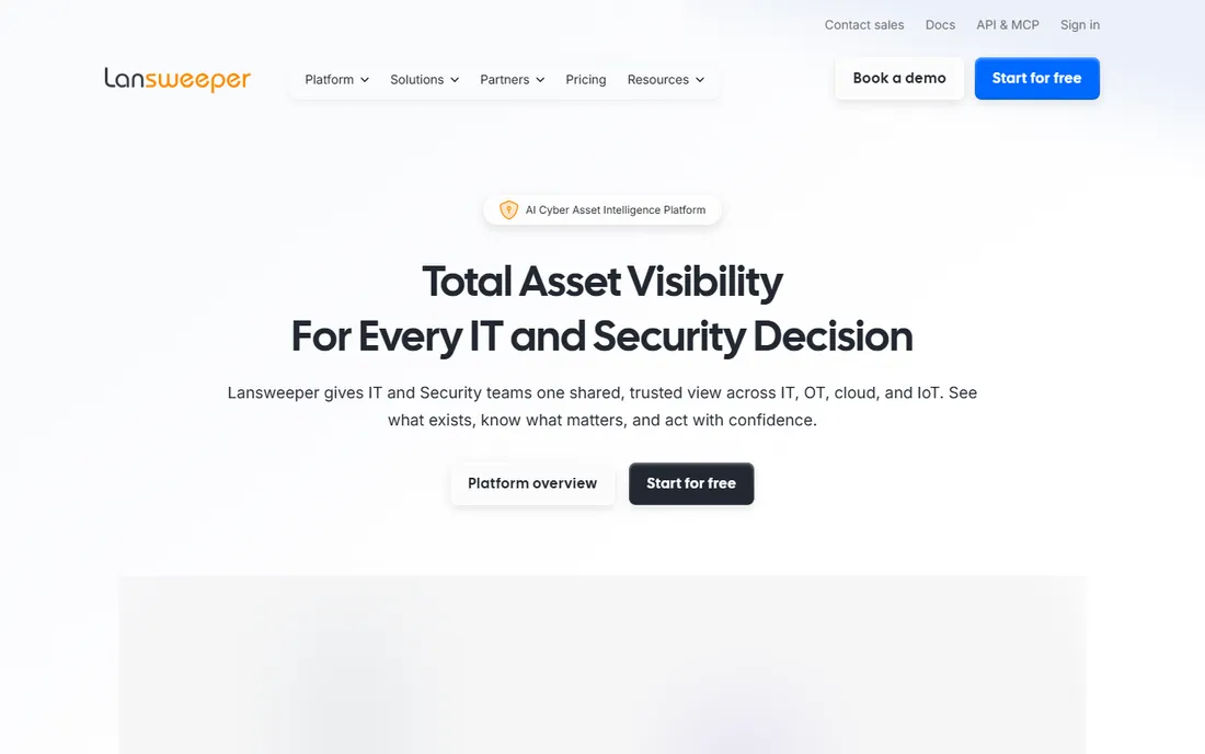 Lansweeper homepage