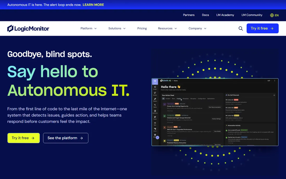 LogicMonitor homepage