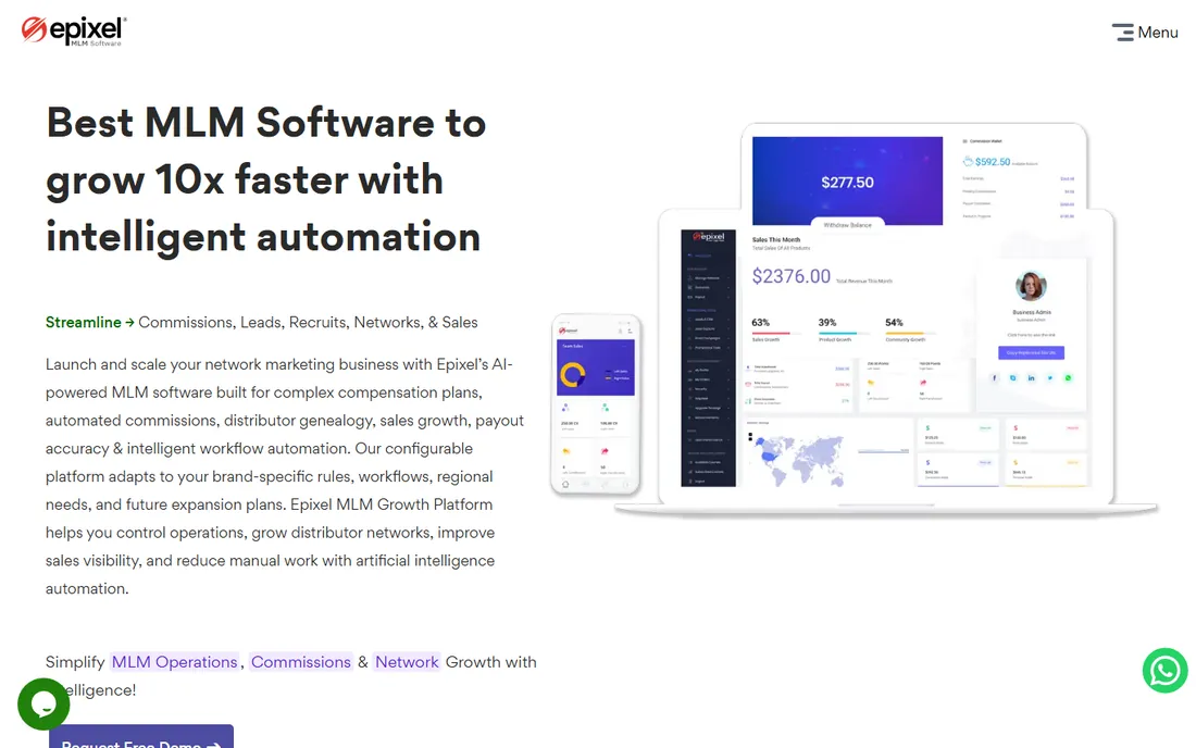 Epixel MLM Software homepage