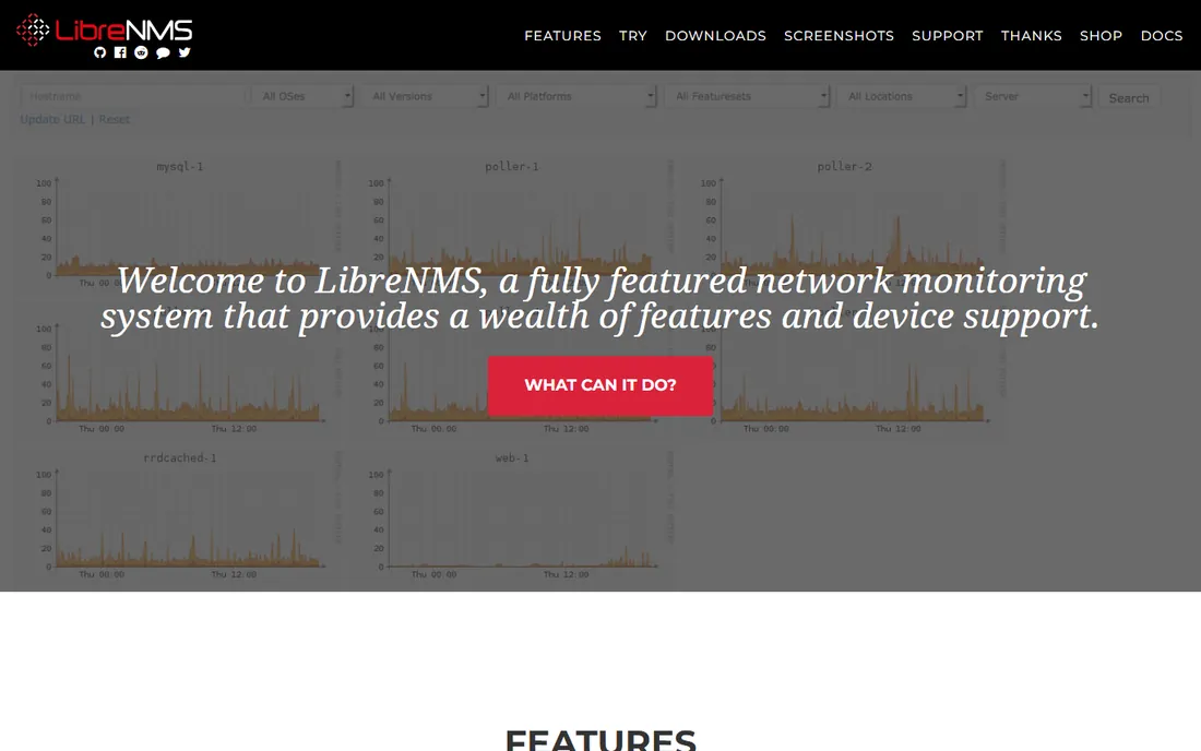 LibreNMS homepage