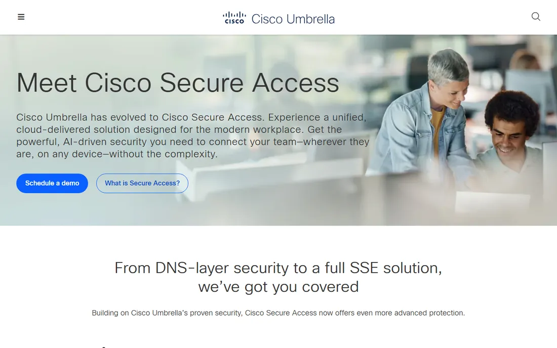 Cisco Umbrella homepage