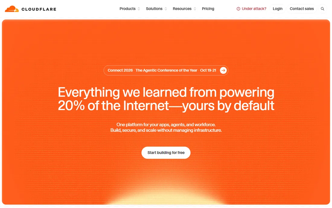 Cloudflare homepage
