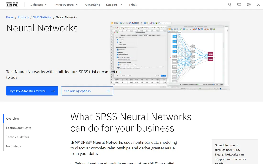 IBM SPSS Neural Networks homepage