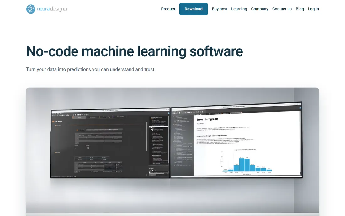 Neural Designer homepage