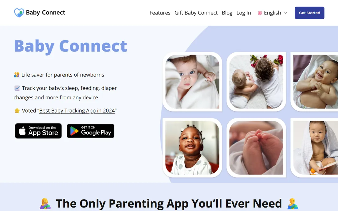 Baby Connect homepage