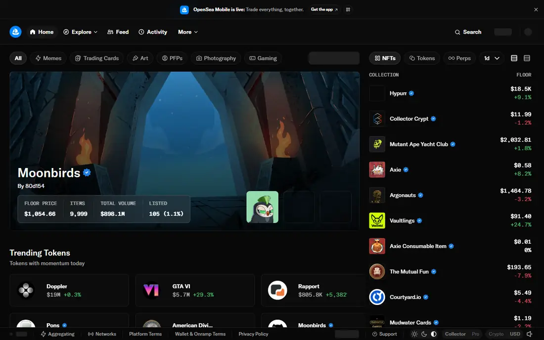 OpenSea homepage